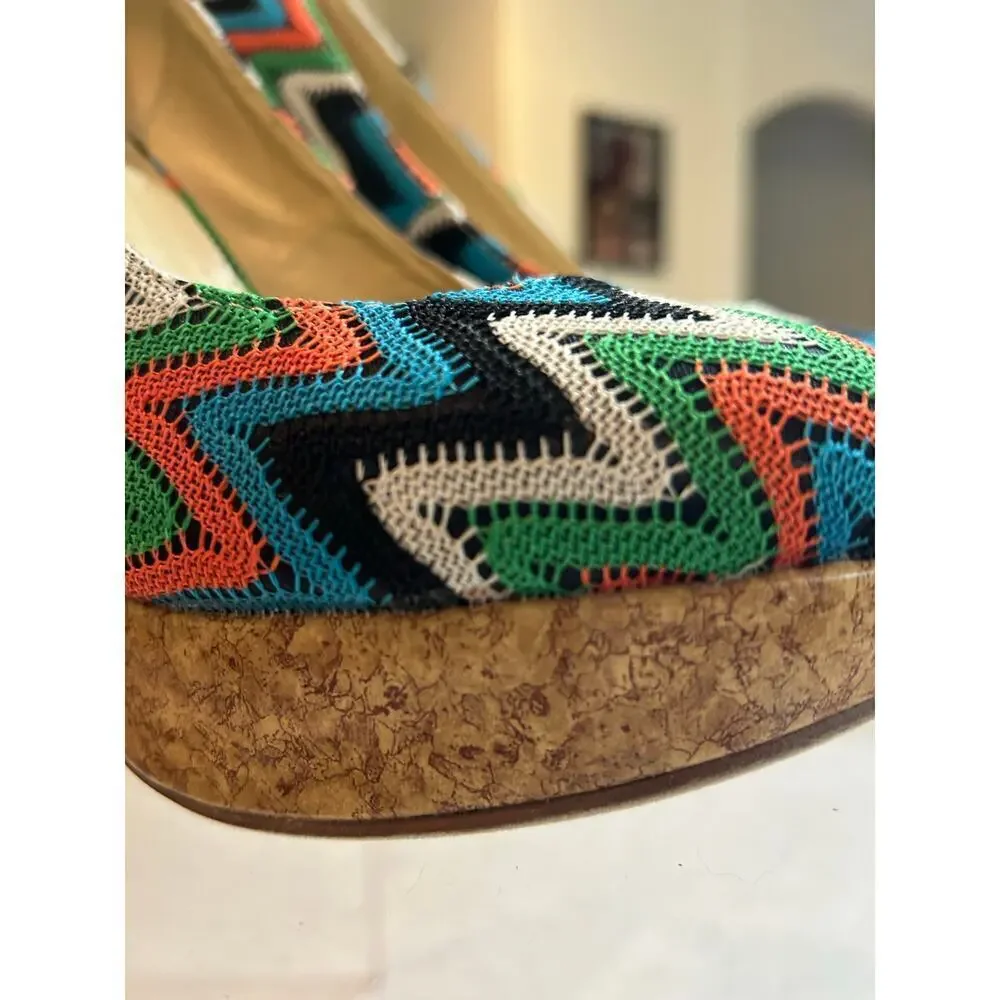 STYLUXE Patterned Cork Platform Heels - Women's Size 10